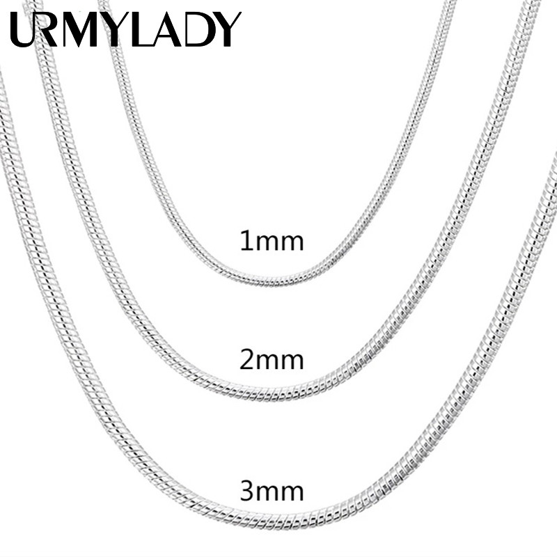 Dây chuyền bạc 925 từ 1mm đến 3mm, độ dài từ 40cm đến 75cm - Trang sức thời trang cho nam và nữ