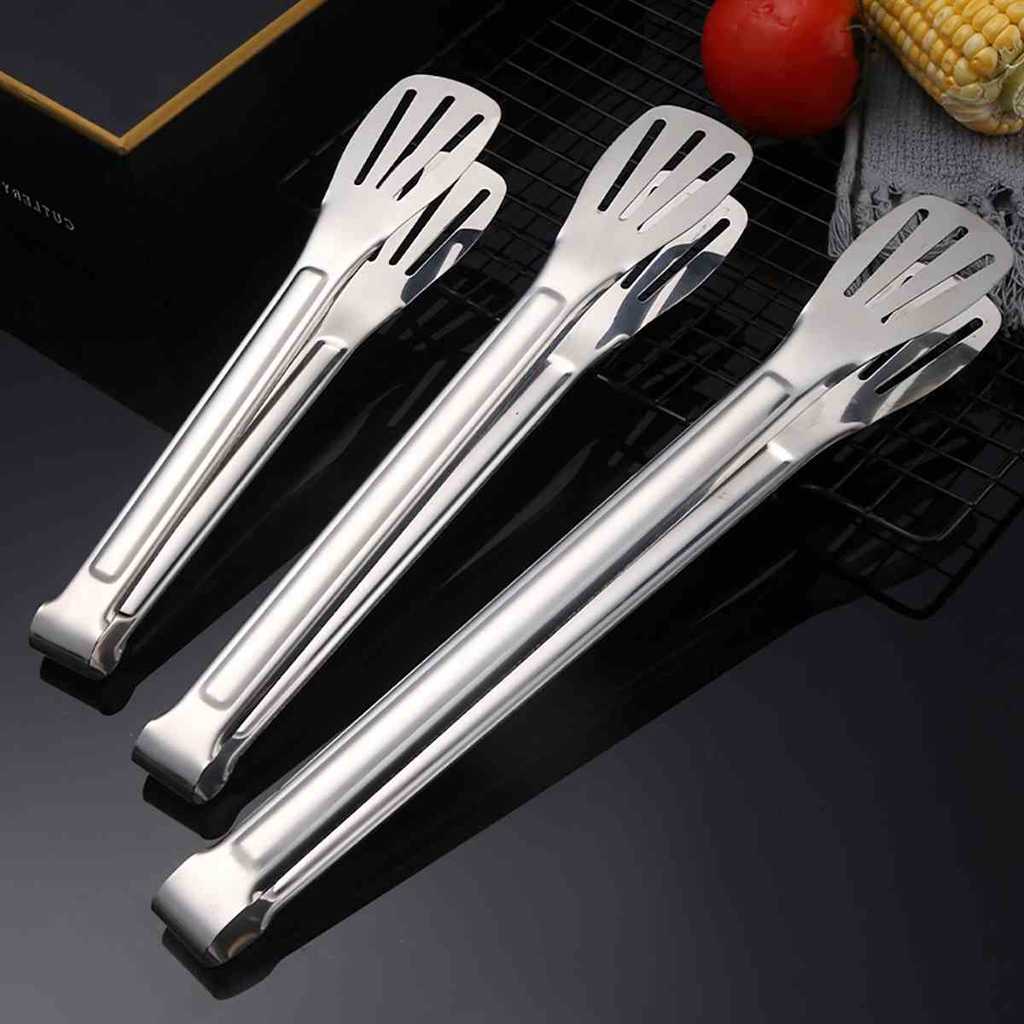 Kẹp Inox Gắp Bánh (U11) trộn salad thức ăn nhiều kích cỡ(Kẹp Gắp Chiên 3 Vạch) - FE123