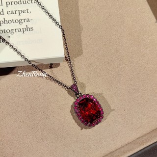 Trang sức châu Âu phong cách mới với kim cương đỏ corundum, phù hợp cho nữ