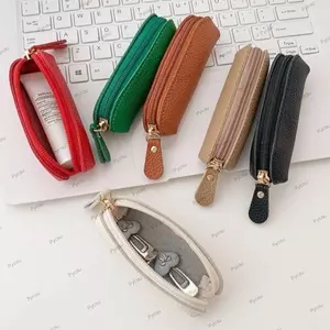 Ví Mini PYCOU, Túi đựng tiền xu thiết kế nhỏ gọn bằng da bò, Phụ kiện thời trang Dây kéo Đóng cửa Kích thước di động Da PU Dây kéo Ví đựng tiền xu Sử dụng cá nhân