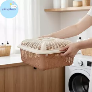 Pufangbliss Nhà Bếp Thoát Thực Phẩm Giỏ Chứa Nhựa Có Nắp Cho Rau Trái Cây 2 Trong 1 Sắp Xếp Giải Pháp Tủ Lạnh VN