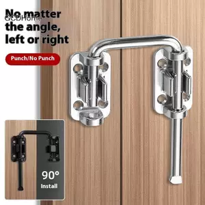 GCDHome Thép không gỉ 90 / 180 Độ Bu lông Cửa an toàn Bule Phần cứng gia đình Cửa trượt trong nhà Chốt chống trộm HOT