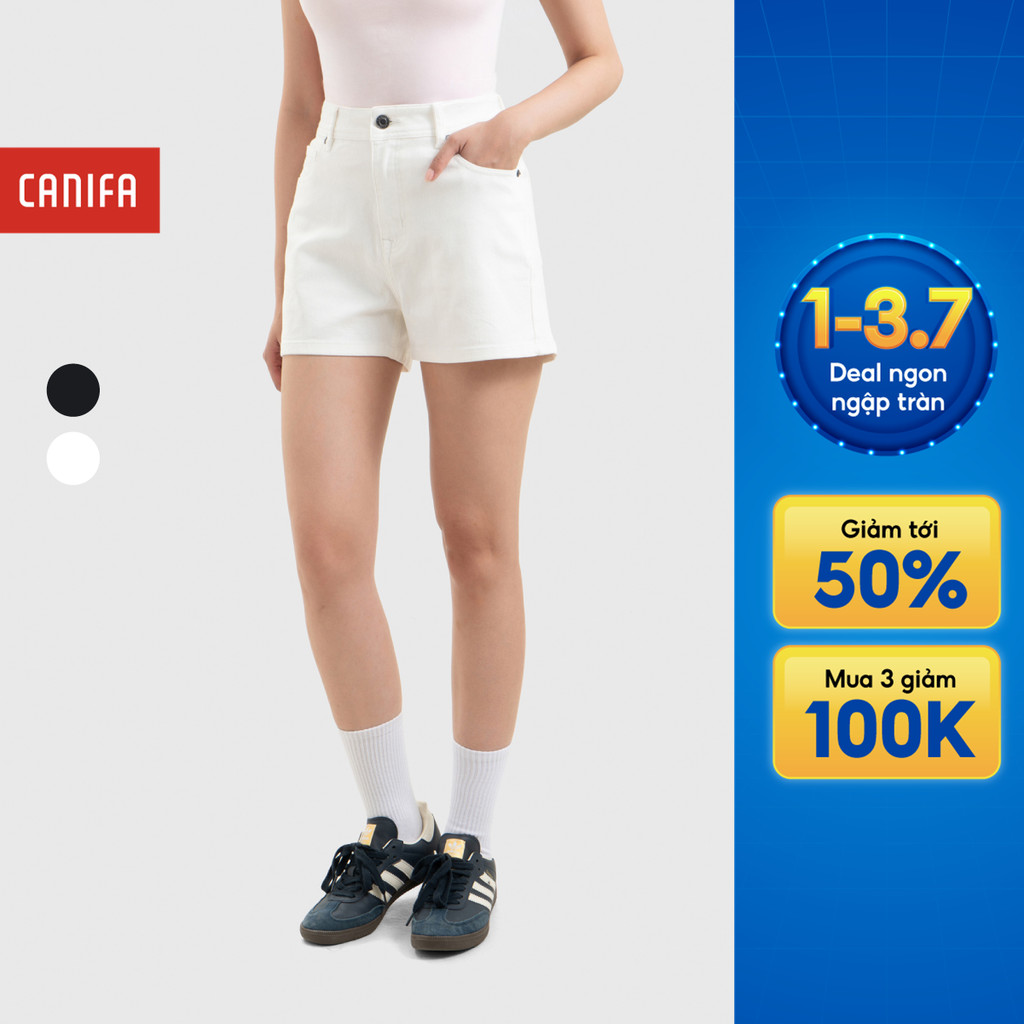 Quần short nữ basic CANIFA chất cotton mềm mại co giãn dáng basic form ôm 6BS26S005