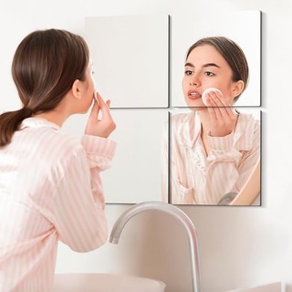 1 / 2 Bộ Decal Dán Tường Gương Acrylic 3D - Tấm Gương Hình Vuông Tự Dính Linh Hoạt DIY HD Trang Trí Phòng Ngủ Nhà