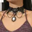 ZENZON Nữ Gothic Choker, Phong Cách Vintage Handmade Đen Ren Choker, Ren Đen Hợp Thời Trang Có Thể Điều Chỉnh Màu Tím Viền Tím Tím Viền Cổ Áo Dự Tiệc