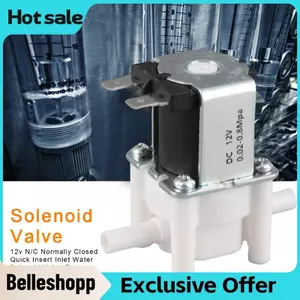 Belleshopp Belleshopp Van Nước Điện Từ Đầu Vào Điện 12V 2.4x2.1in Lắp Nhanh N/C Thường Đóng Cho Nguyên Chất Máy/Bộ Chia