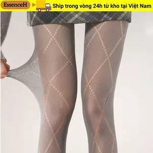 ESSENCEH Slim Stockings, Quần dệt kim đàn hồi cao Y2K, Quần lót nữ rỗng Jacquard gợi cảm Quần lót nữ