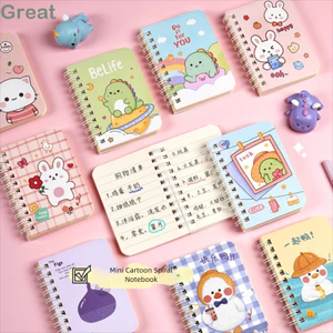 GREA 4 Cái / bộ A7 Notepad, Line Circle 80 Tờ Capybara Notebook, Kawaii Hoạt Hình Dễ Thương Ghi Chú Hàng Ngày Chuẩn Bị Thi