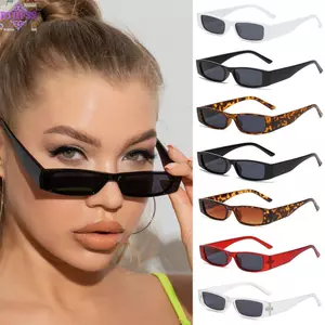 RTJIFSS Kính râm hình chữ nhật nhỏ Xu hướng vuông Khung nhỏ cổ điển