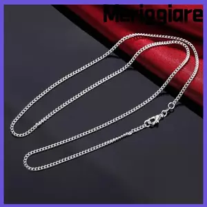 Vòng cổ chuỗi bên MERIGGIARE, Trang sức Vòng cổ bạc 925, Dây chuyền 2MM 40-75cm Nam Nữ