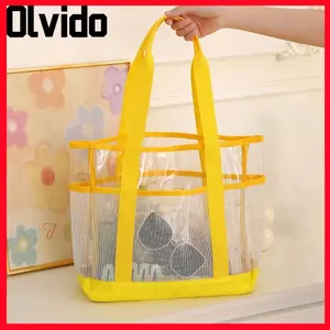 Túi Tote đi biển OLVIDO, Túi đựng bãi biển PVC dung tích lớn, Dây đeo vai thời trang nhiều lớp Túi đeo vai chống nước mở hàng đầu Đồ vệ sinh hàng ngày