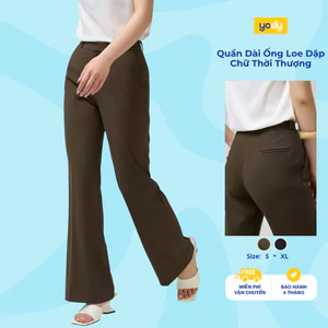 Quần YODY Quần Dài Nữ Ống Loe Dập Chữ Logo Nổi Thời trang cao cấp TRA WCTR25S057