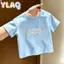 Áo thun bé gái có thể in hoa tay ngắn cổ tròn mùa hè cho bé mặc thường ngày