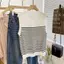 Áo yếm sọc lụa băng Pháp mùa hè Phong cách mỏng Vai trang trọng Slim-fit Chic có thể mặc bên trong bên ngoài không tay dệt kim hàng đầu cho nữ