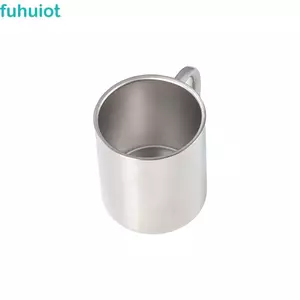 Cốc trà FUHUIOT Chống bỏng 300ml Cốc bạc cầm tay bằng thép không gỉ 300ml
