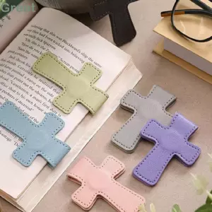Dấu trang TUYỆT VỜI, Quà tặng chữ thập Dấu trang từ tính Kinh thánh, Kẹp trang hai mặt bằng da chất lượng cao Đồ dùng đọc sách