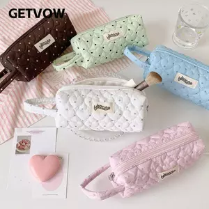 Bút chì GETVOW, Túi đựng bút dung tích lớn cầm tay, Túi đựng bút chì thiết kế chấm bi phong cách INS Quà tặng