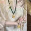 HFSHY Phong Cách Dân Tộc Rỗng Khắc Lư Túi Mặt Dây Chuyền Xanh Giả Ngọc Ngọc Handmade Đính Hạt Dài Nelace VN