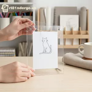 Khung ảnh Acrylic cao cấp GE 6 inch 7 inch A4 để trưng bày và trang trí bưu thiếp VN