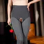 SWSW Cao Cấp Nẹp Bụng Mở Đáy Quần Legging Nữ Thu Đông Plus Nhung Ôm Hơn Nhìn Gợi Cảm Miễn Phí Mang Lại Kích Thước Lớn Xương Cá Cotton Rỗng Quần Gợi Cảm Giường Hình Ảnh