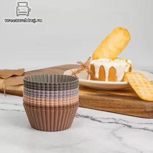 Nhíp 4 / 8 / 12 Chiếc Muffin Silicone Cup Liners Cupcake Khuôn Chịu Nhiệt Độ Cao Tái Sử Dụng Nướng Bánh Cưới Sinh Nhật Trang Trí VN