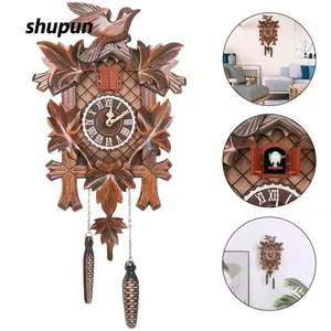 SHUPUN Cuckoo Đồng Hồ Thạch Anh Gỗ Phòng Khách Thủ Công Chuông Đồng Hồ Báo Thức