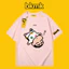 Bkmk cotton áo thun ngắn tay in hoạt hình Mỹ triều đường phố mùa hè tuổi teen nam dáng rộng 0704