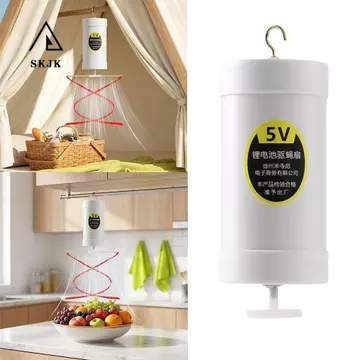 Quạt đuổi ruồi treo SKJK, Quạt trần mini chạy bằng pin khô Kích thước nhỏ ngoài trời chống muỗi, Chống muỗi Bền yên tĩnh Di động Quạt trần mini cầm tay quầy hàng thực phẩm