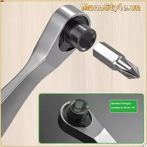 Bộ mũi tuốc nơ vít MONOSTYLE, Bộ cờ lê Ratchet xoay nhanh Mini, Dụng cụ cầm tay 72 răng thực tế hai chiều cho các không gian bị giới hạn