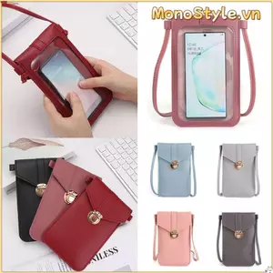 Ví điện thoại di động đeo chéo MONOSTYLE, Túi điện thoại di động mỏng đa chức năng, Da PU Màn hình cảm ứng Ví điện thoại di động nữ