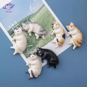 HFTOY 6 Chiếc Kawaii Nhựa Mini Mèo Ngủ Nhân Vật Mini Những Điều Thu Nhỏ Tượng Nhà Búp Bê Phòng Trang Trí Nhà Vật Dụng Phụ Kiện Bàn Làm Việc ~