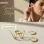 HFSHY Cá Tính Kim Loại Hình Bầu Dục Vòng Bông Tai Tối Giản Chấm Bi Hình Học Thời Trang Trang Trang Sức Cho Nữ Tiệc Văn Phòng VN