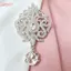HFSHY Sang Trọng Vintage Pha Lê Thổ Cẩm Vàng Mạ Bạc Không Phai Màu Lapel Pin Cho Nữ Cưới Dạ Hội Đầm Phụ Kiện VN