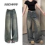 Mỹ Nhỏ Retro Rửa Rộng Quần Jean Nữ Thẳng Phong Cách Mới Cao Cấp Ôm Hơn Nhìn Rời Quần Sàn Quần