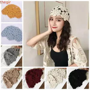 THEGIRL8B Mũ Dệt Kim Hoa Rỗng, Mũ Lưu Vực Handmade Móc Xô Mũ, Vintage Hàn Quốc Panama Mũ Phong Cách Dân Tộc Beanies Bé Gái