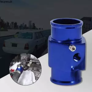 Ống nối nhiệt độ LACYESUK, Cảm biến nhiệt độ nước động cơ 28mm, Bộ chuyển đổi ống Đồng hồ đo nhiệt độ nước bằng nhôm chống oxy hóa màu xanh lam Đồ dùng đa năng