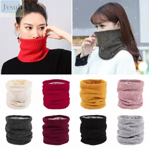 JVSUB Lông Cừu Lót Khăn Unisex Phụ Kiện Ngoài Trời Dày Mềm Khăn Choàng Quấn Hai Lớp Cổ Mùa Đông Gaiter