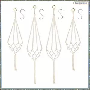 4 Gói Giỏ Treo Dây Cotton Macrame Móc Treo Cây 80CM & 100CM
