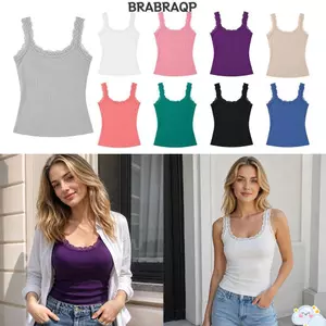 Áo Tank Mùa Hè BRAA, Đồ Lót Cổ Chữ U Áo Sơ Mi Cami Top, Áo Ren Không Tay Dáng Rộng Cho Nữ