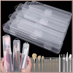ORDOBOX 1 Chiếc Hộp Bảo Quản Bàn Chải Trang Điểm, Có Nắp Hộp Nhựa Trong Suốt Tổ Chức, Bút Chì Lông Mày Bộ Đồ Ăn Đũa Di Động Đa Năng Dụng Cụ Làm Đẹp