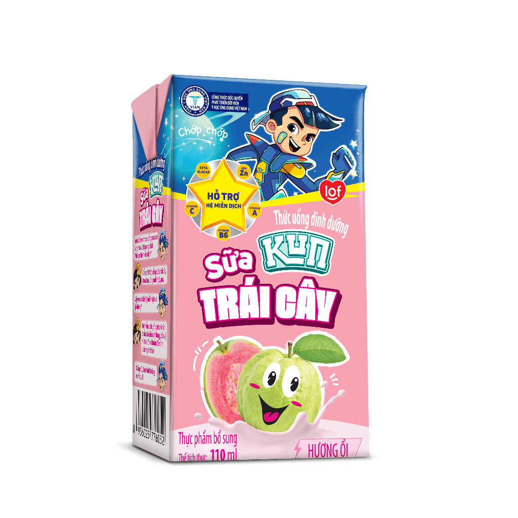 Sữa trái cây Kun vị ổi thùng 48 hộp x 110ml