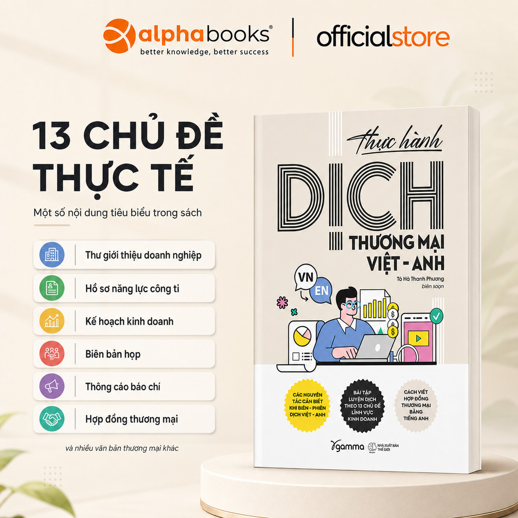 Sách - Thực Hành Dịch Thương Mại Việt – Anh - Tô Hà Thanh Phương (Gamma Books)