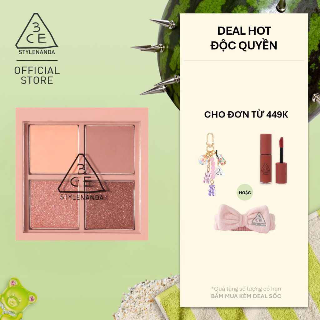 Bảng phấn mắt 3CE 4 màu cỡ nhỏ nhiều màu  3CE Mini Multi Eye Color Palette Small Eye Shadow