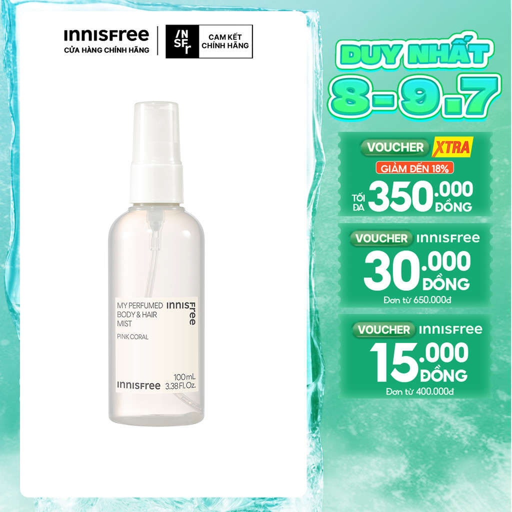 Xịt thơm toàn thân innisfree Perfumed Body & Hair Mist 100ml (New 2023)