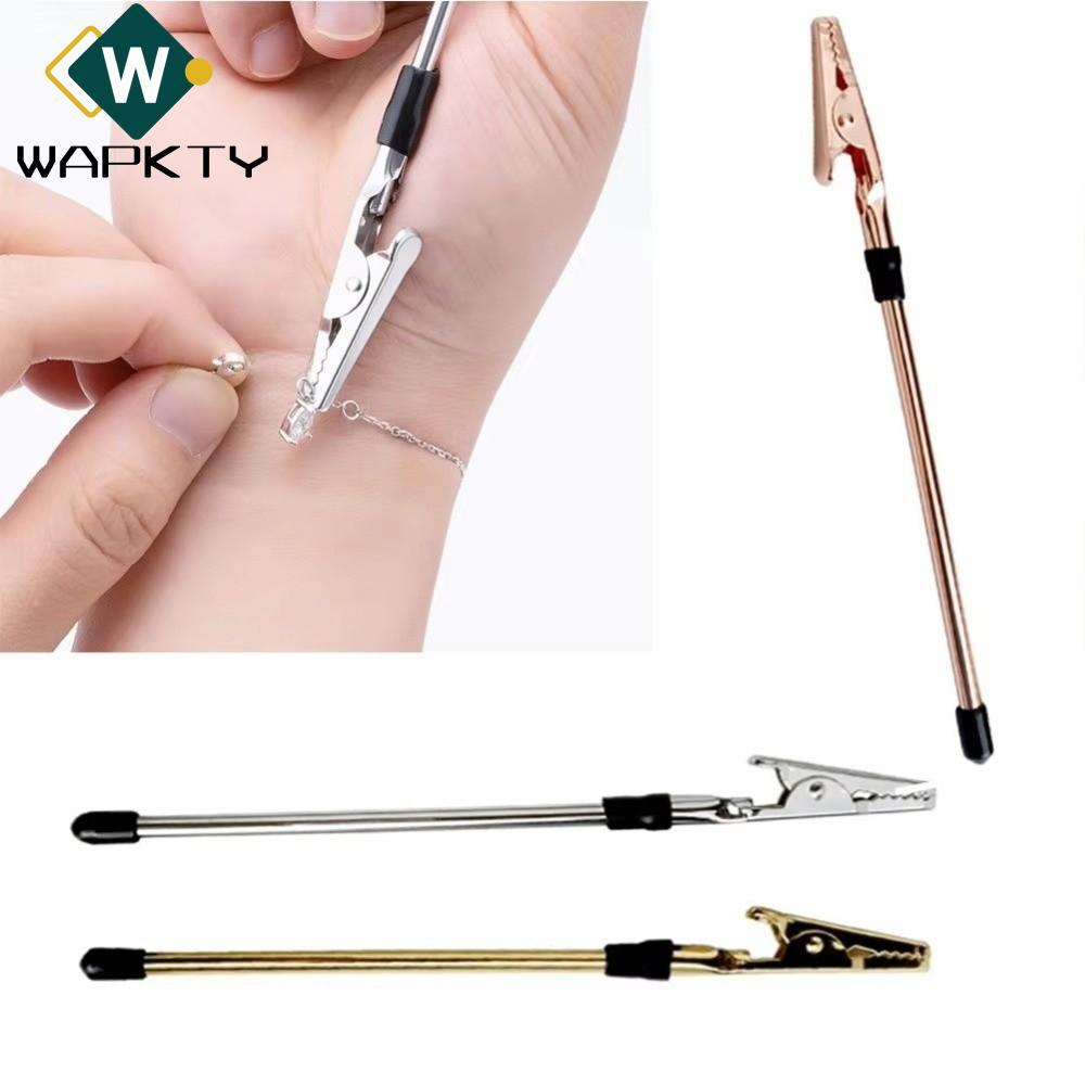 Công cụ vòng tay WAPKTY, Dụng cụ trợ giúp trang sức bằng kim loại điều chỉnh, Dụng cụ buộc dây kẹp cá sấu Kẹp cơ chế móc an toàn Kìm vòng tay Dụng cụ trang sức DIY