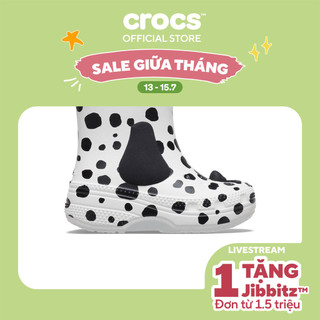 [SẢN PHẨM ĐỘC QUYỀN SÀN TMĐT]Giày Boot Trẻ Em Crocs Toddler Classic I Am Dalmatian - White - 209079-103