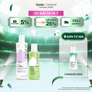 Bộ Dung Dịch Vệ Sinh Phụ Nữ Lactacyd Soft & Silky Dưỡng Ẩm 250ml + Odor Fresh Ngăn Mùi 24H 150ml