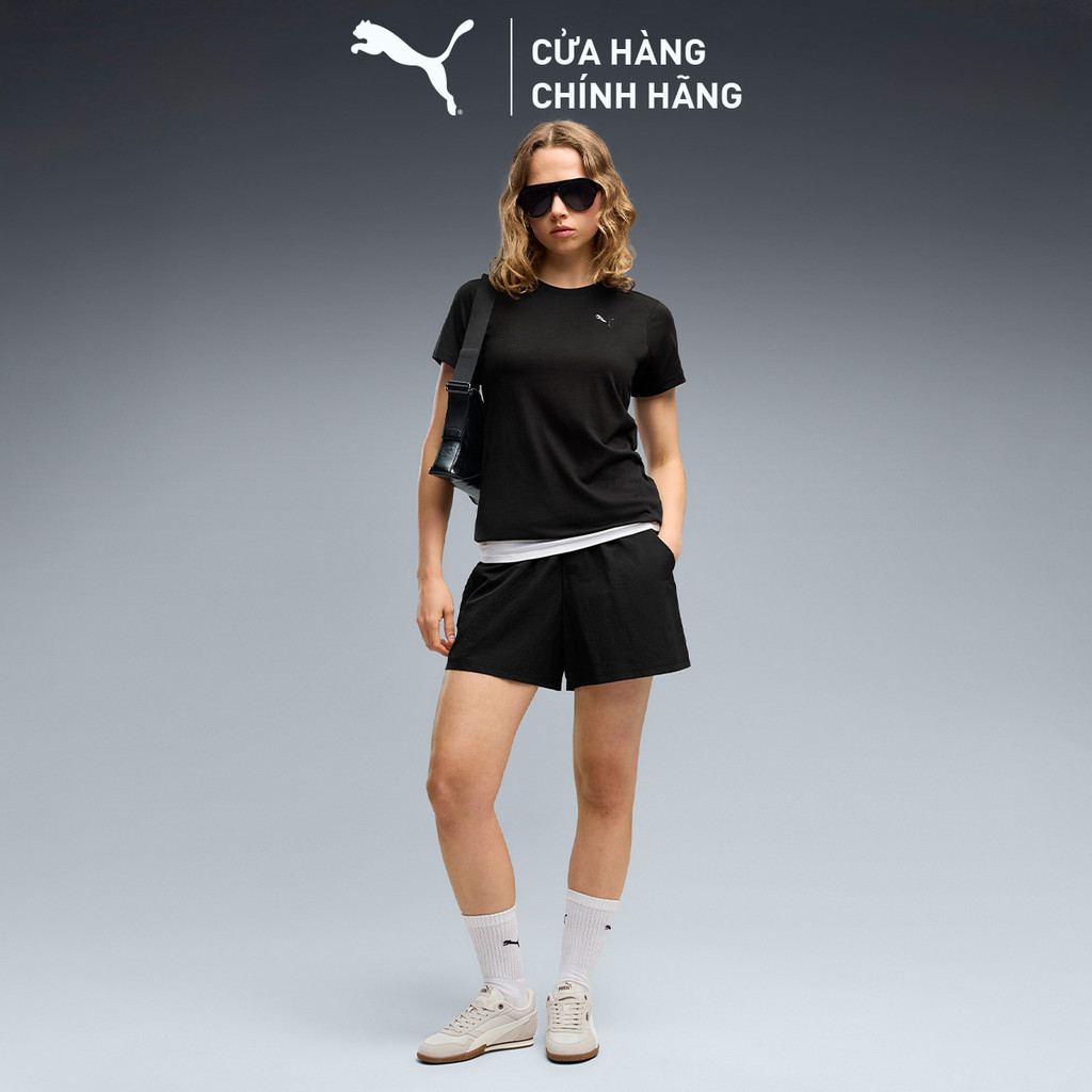 Quần Đùi Thể Thao PUMA Nữ PUMATECH SENSE Woven Shorts Black Màu Đen