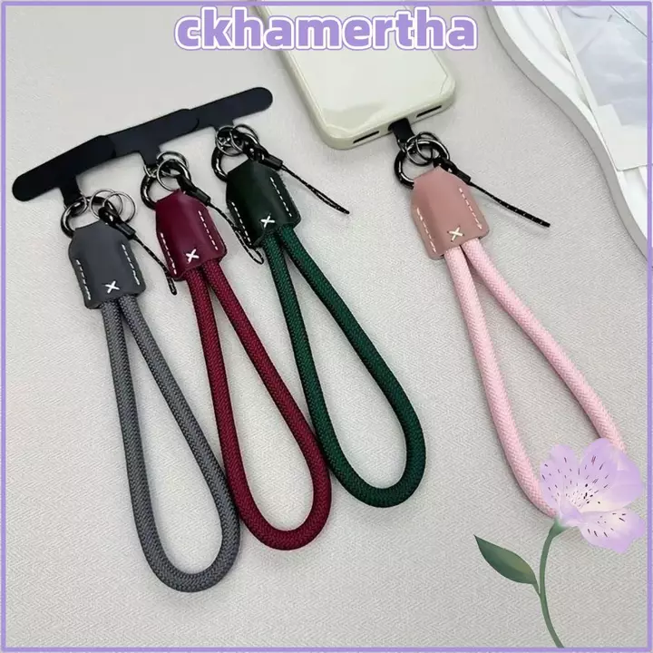 Dây buộc kẹp điện thoại CKHAMPH, Dây đeo điện thoại bằng da Pu bằng Nylon, Dây đeo điện thoại cổ tay thời trang sang trọng Kawaii Phụ kiện điện thoại