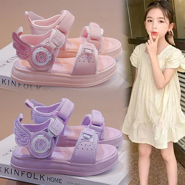 | women's sandals | sandals for girls ☁Giày Sandal Bé Gái Mùa Hè 2026 Phong Cách Mới Trẻ Em Xoay Khóa Giày Công Chúa Giày Đi Biển Vừa Lớn Trẻ Em Đế Mềm Dép Chống Trơn Trượt✯